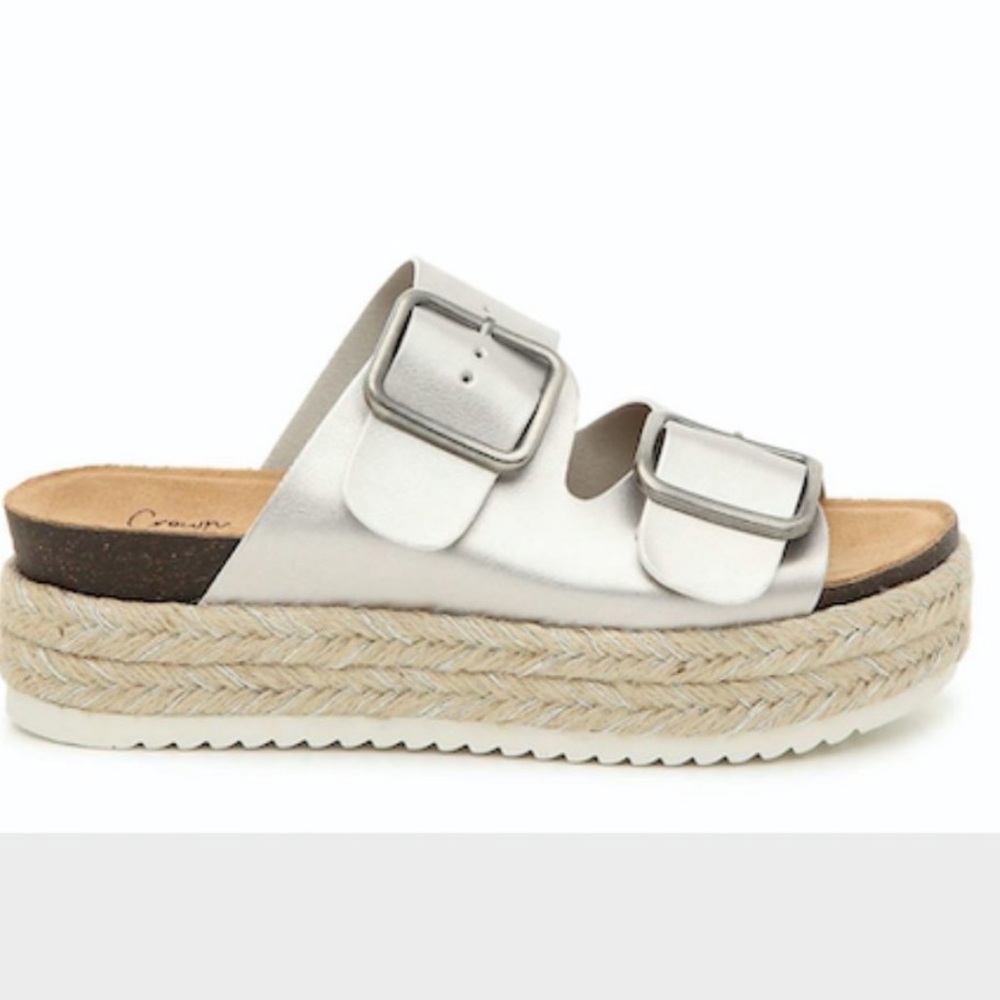 Crown vintage silver platform sandal